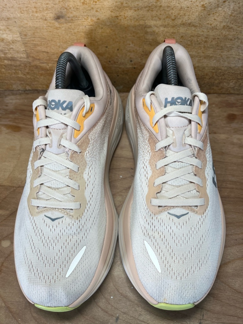 Hoka One One Bondi 8 Womens Size 9.5 Running Shoes Sneakers Cream Vanilla - Picture 3 of 12